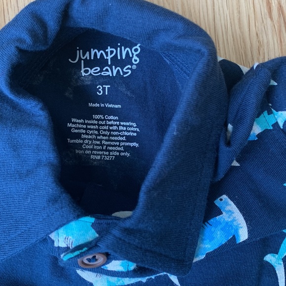 NWOT Jumping Beans Polo Shirt in Shark Print - Picture 2 of 3